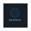 SkillOut logo featuring a geometric wireframe sphere in light blue above the 'SkillOut' wordmark on a dark background.
